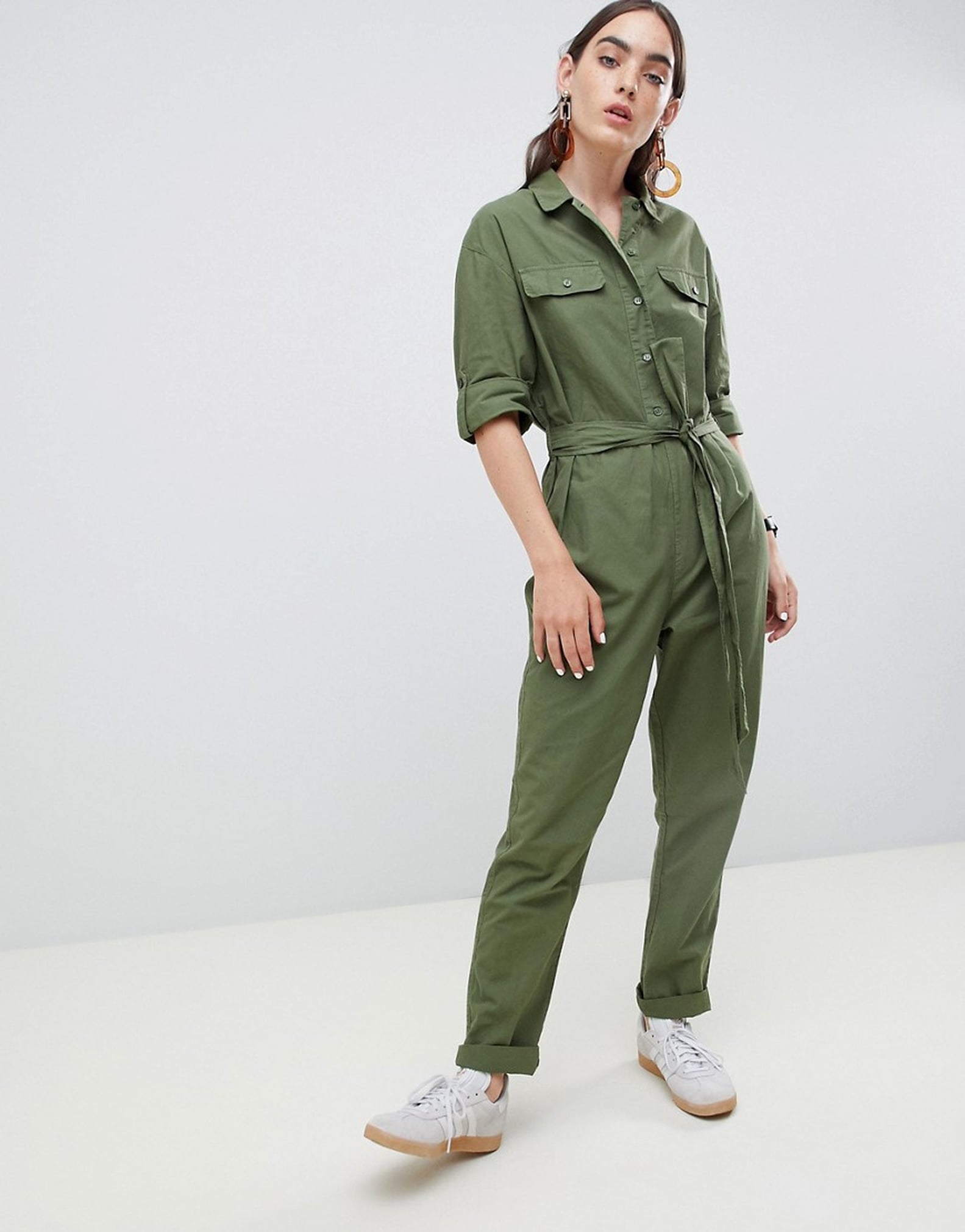 Victoria Beckham Green Jumpsuit November 2018 | POPSUGAR Fashion