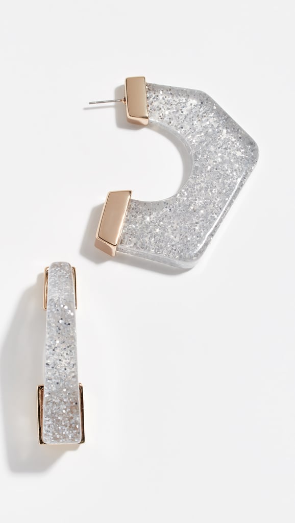 Rebecca Minkoff Glitter Resin Hoop Earrings