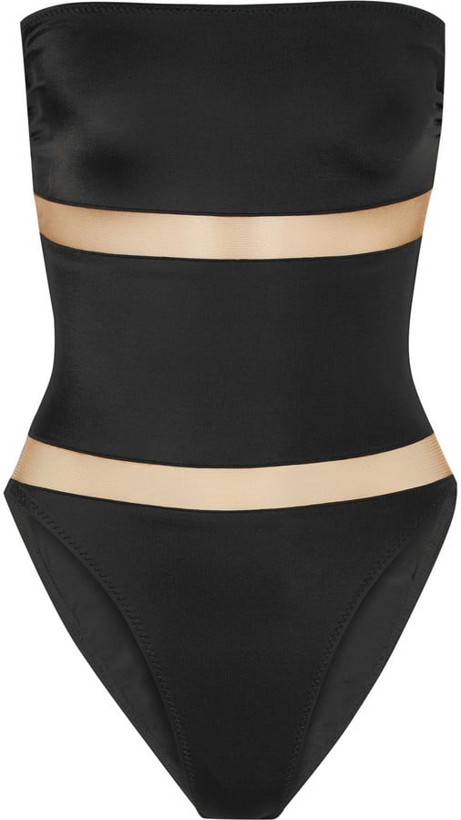 Norma Kamali Bishop Mesh-Paneled Bandeau Swimsuit ($245)