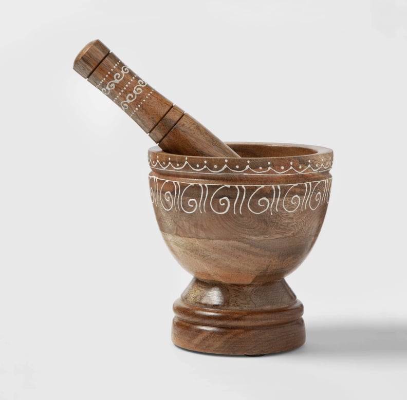 (New) Cravings by Chrissy Teigen Mango Wood Mortar and Pestle Set