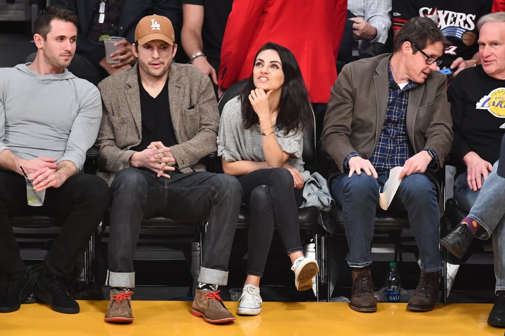 Ashton Kutcher and Mila Kunis at Lakers Game January 2019