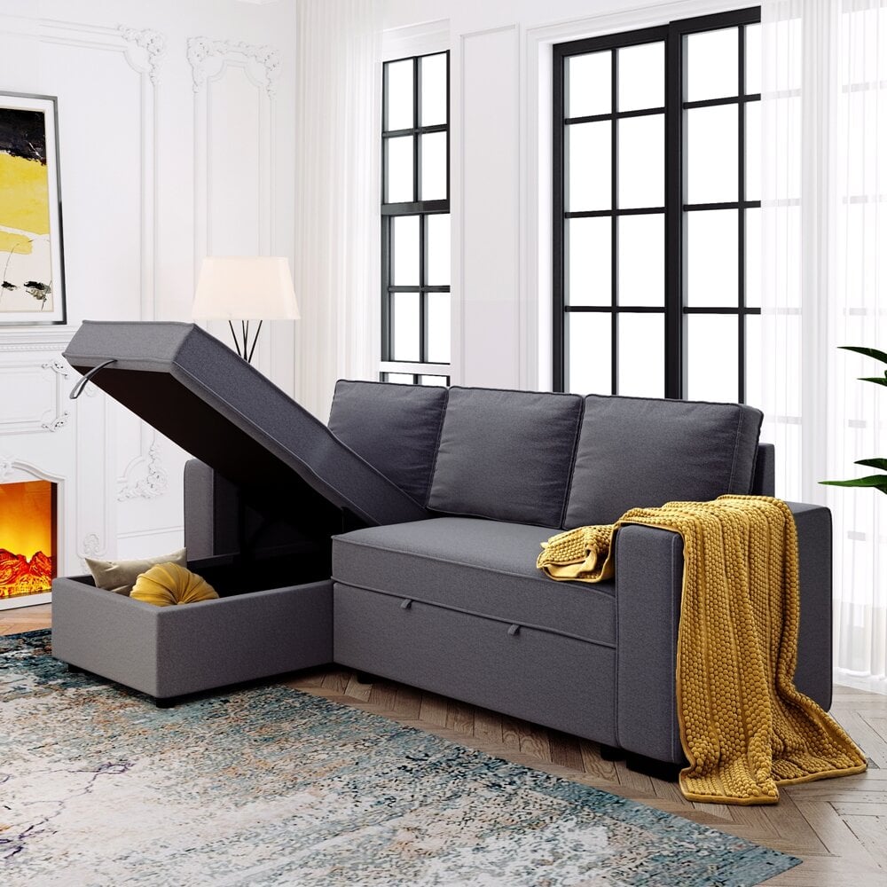 Reversible Pull Out Sleeper Sectional
