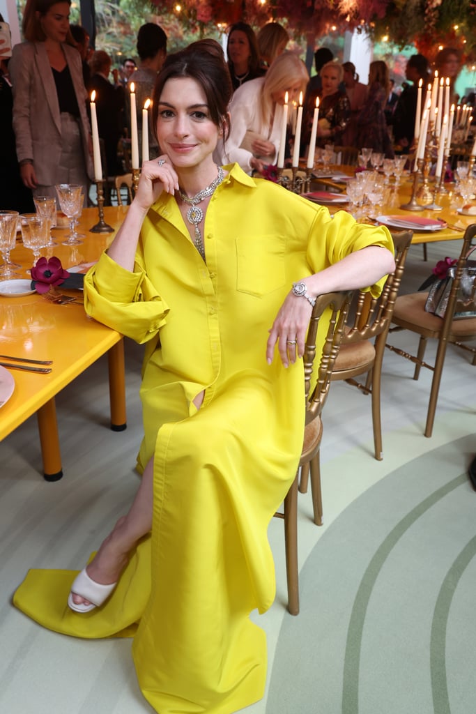 Anne Hathaway's Yellow Valentino Outfit at the Bulgari Show