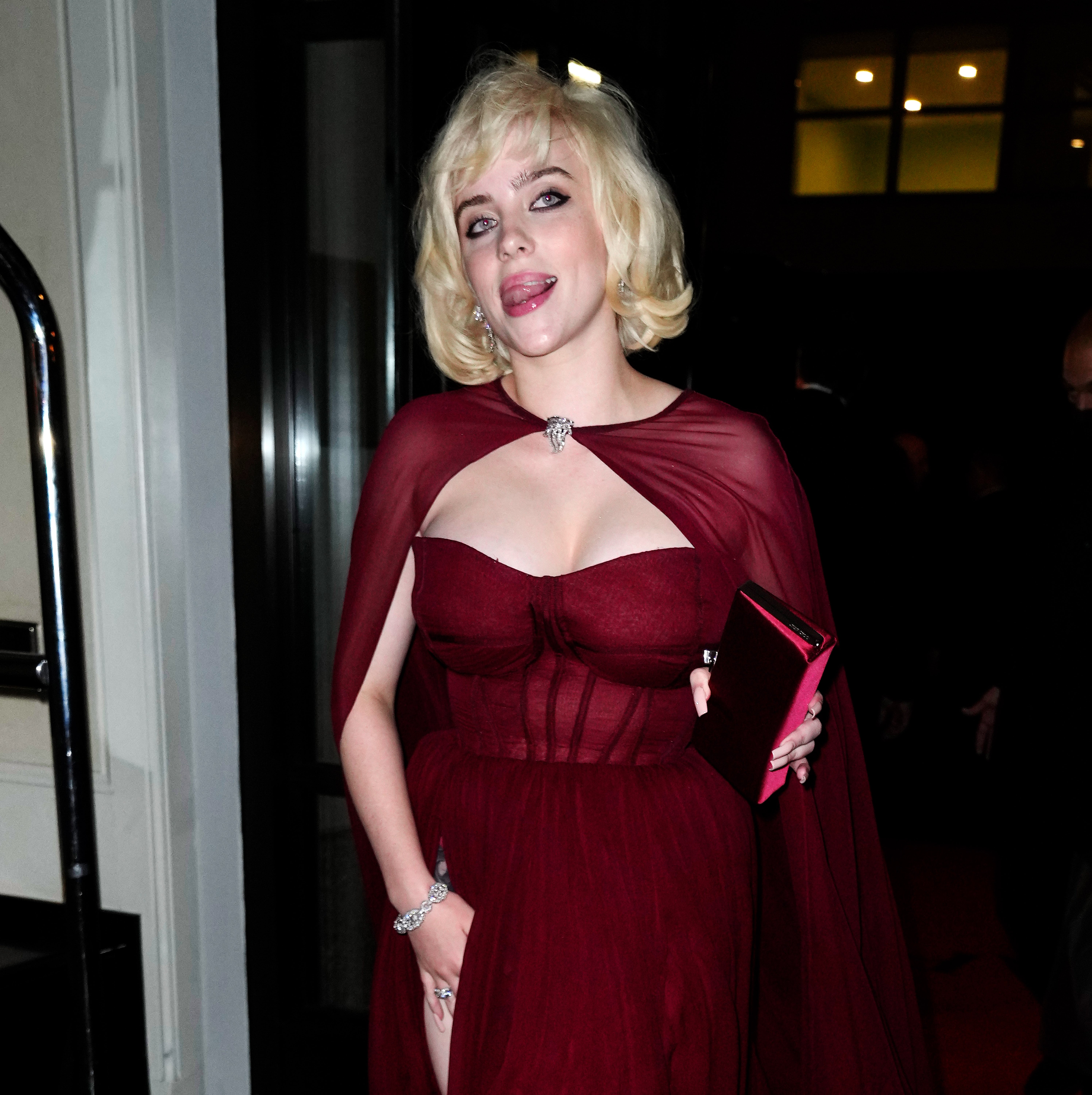 Billie Eilish s Red Oscar de la Renta Met Gala Indoor Dress