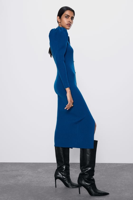 Zara Knit Midi Dress Shop the 2020 Pantone Color of the Year, Classic
