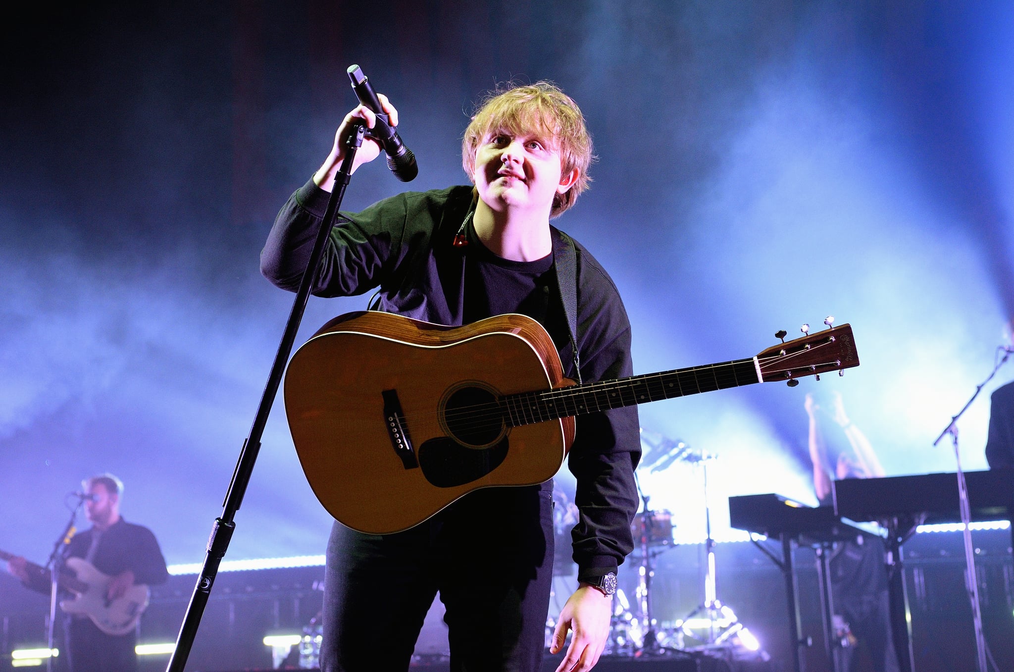 LONDON, ENGLAND - NOVEMBER 29: Lewis Capaldi performs on stage at  the O2 Academy Brixton on November 29, 2019 in London, England. (Photo by Gus Stewart/Redferns)