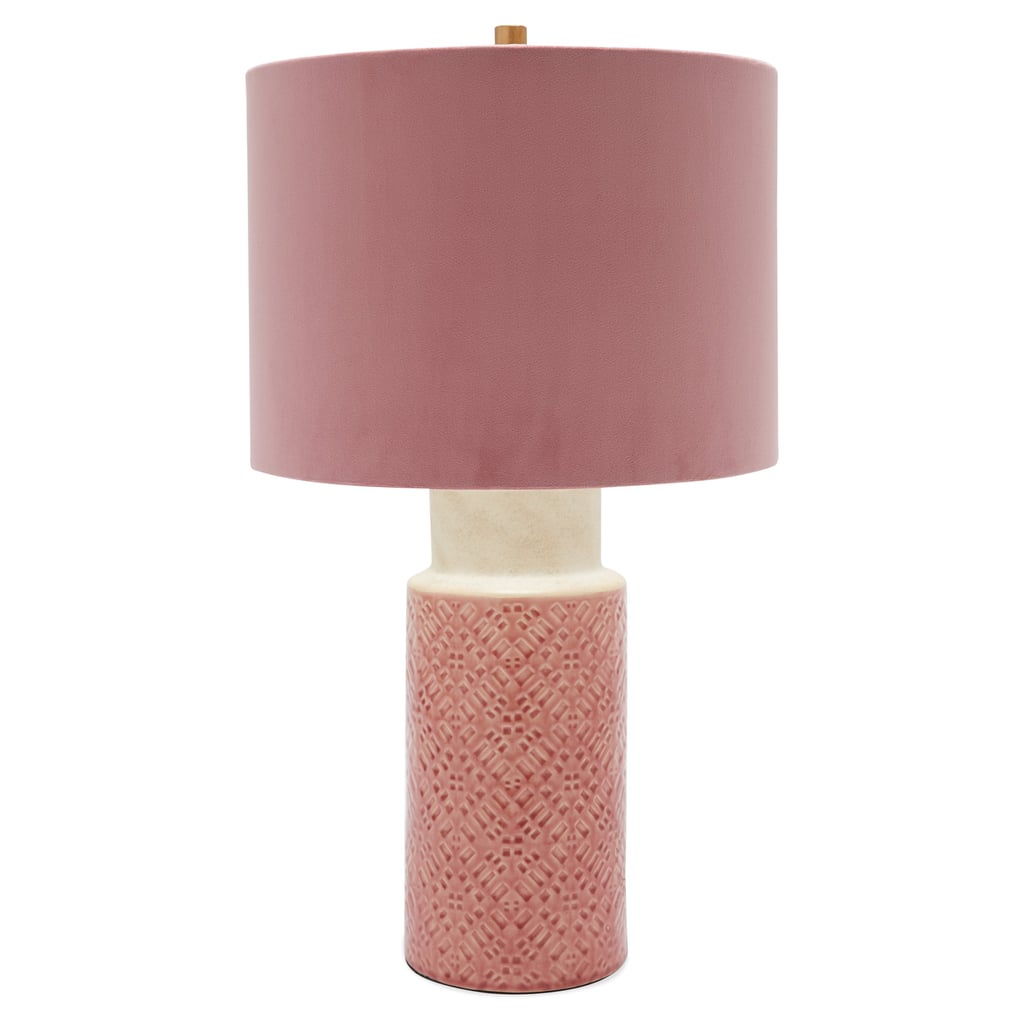 Ceramic Pink Table Lamp With Russian Rose Velvet Shade Drew Barrymore