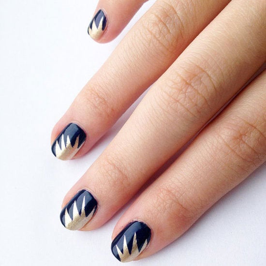 All you need are scissors and tape to create this stunning starburst nail art design.