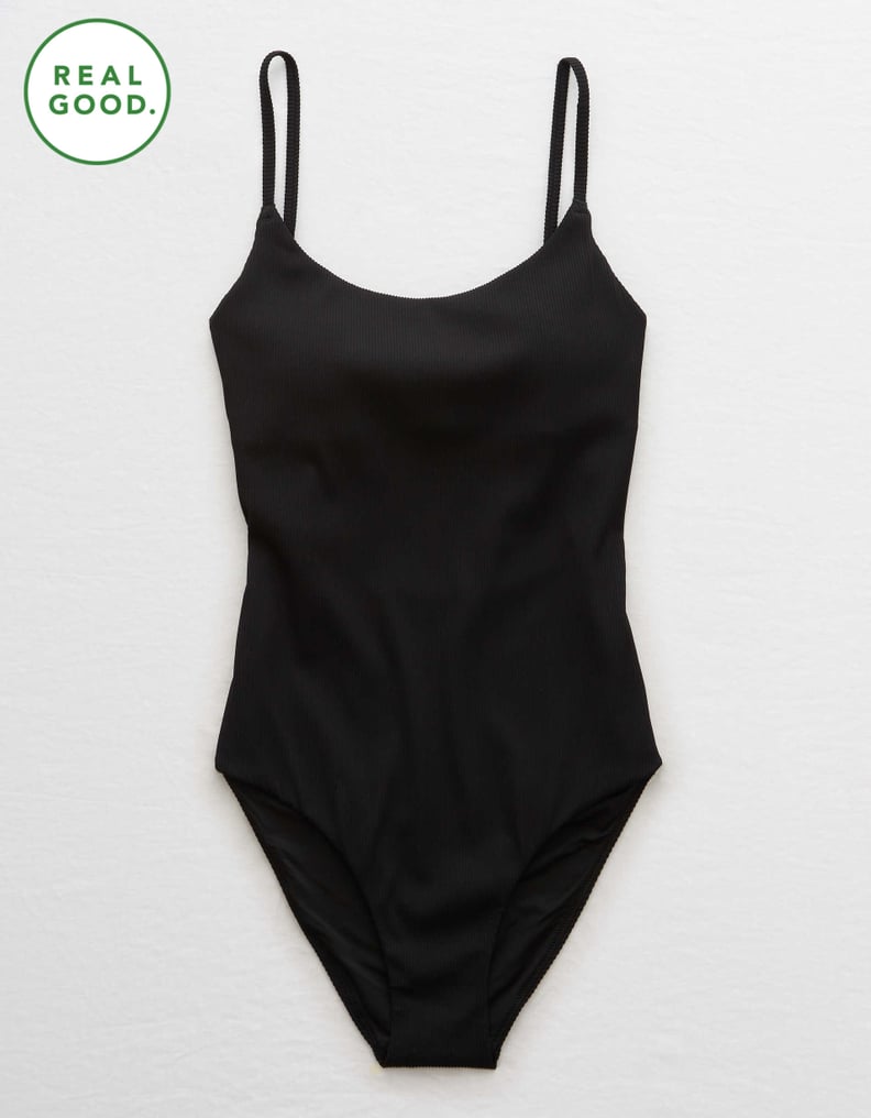 Aerie Ribbed Tie Back One Piece Swimsuit