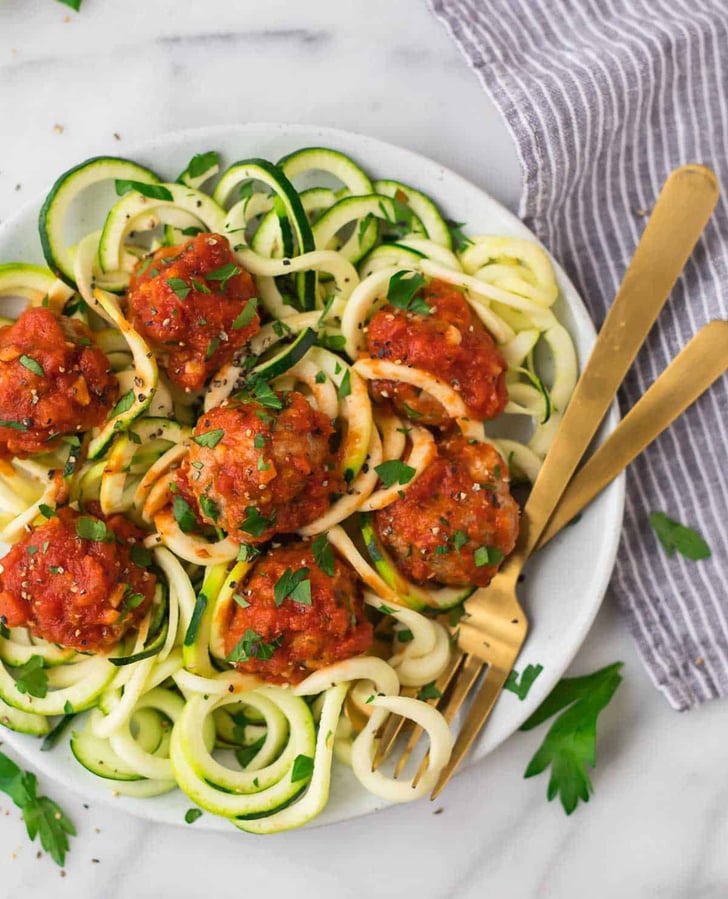 Zoodles With Turkey Meatballs Healthy Valentine's Day Dinner Recipes