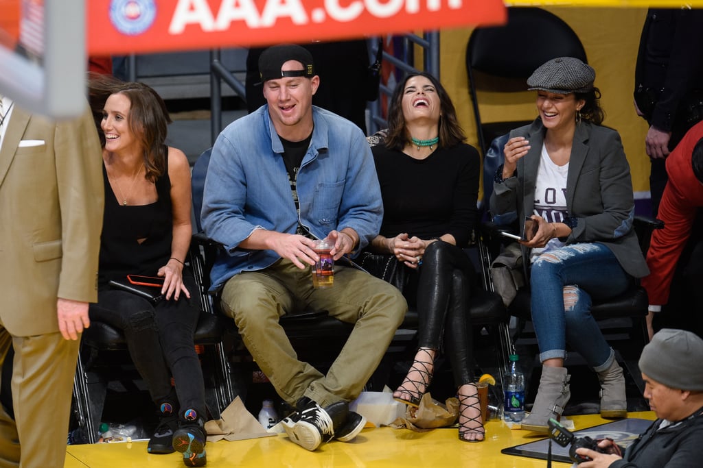 Channing Tatum and Jenna Dewan Kiss at Lakers Game 2015