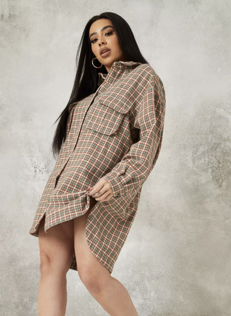 Missguided Plaid Oversized Shirt Dress