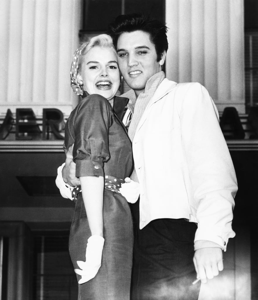 While posing with actress Barbara Lang (who seemed to have no chill about the encounter — would you?), Presley's eyes were completely lined with a stylish black smudge.
