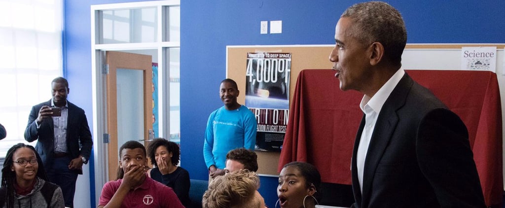 Barack Obama Surprise Visit to High School 2017