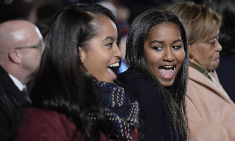 When Sasha Was Super Impressed With Malia's Caroling Skills at the National Christmas Tree Lighting Ceremony in 2015