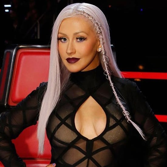 Christina Aguilera's Lavender Pierced Hair May 2016
