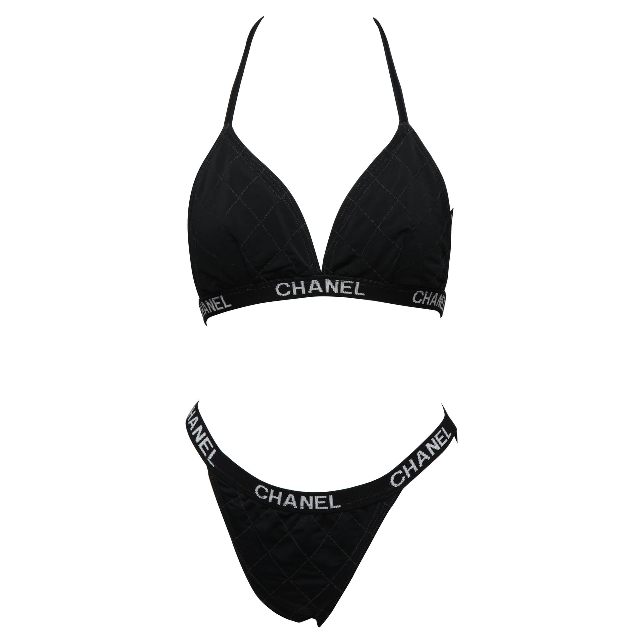 Twopiece swimsuit Chanel Green size 38 FR in Synthetic  23993731