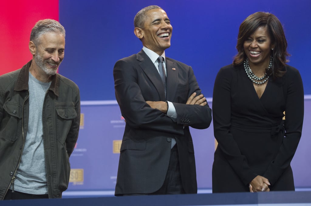 Michelle Obama Black Wrap Dress May 2016