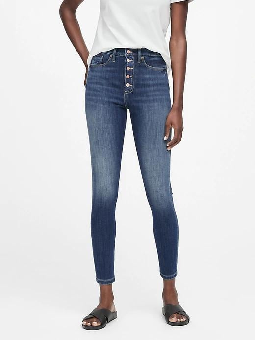 High-Rise Skinny Button Fly Jeans