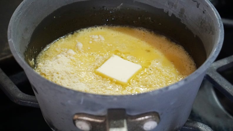 pastina soup simmering on the stove