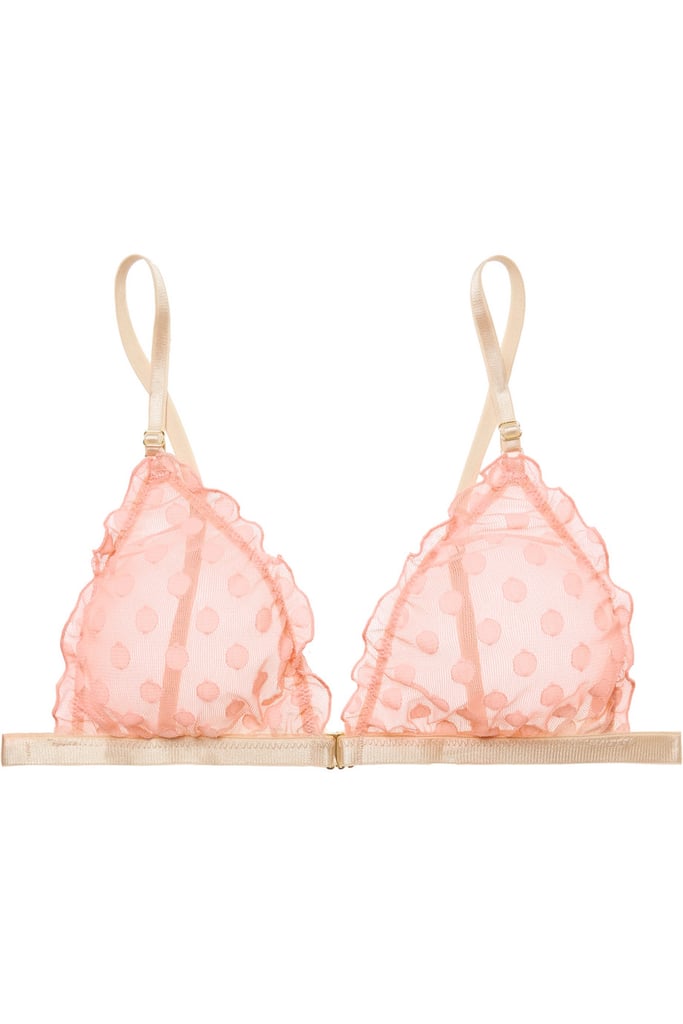 Ruffled Polka-Dot Triangle Bra