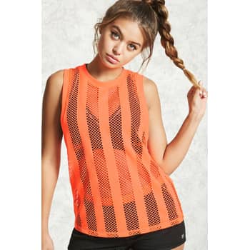 Gorilla Wear Womens Odessa Cross Back Tank Top – Black/Neon Orange Fitness