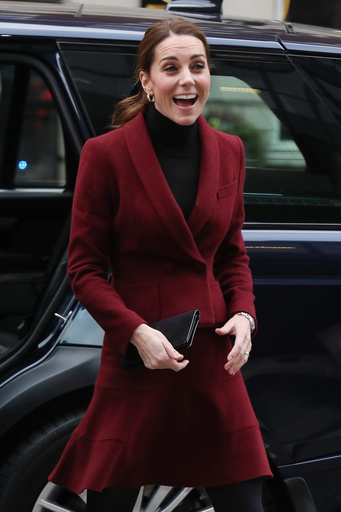 Kate Middleton Burgundy Skirt Suit November 2018 | POPSUGAR Fashion Photo 8