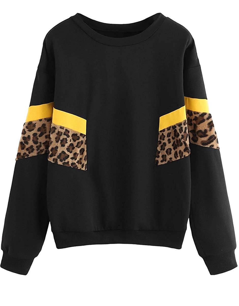 Leopard contrast striped hoodie new arrivals