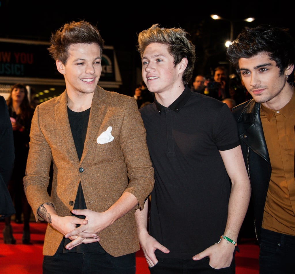 Louis Tomlinson, Niall Horan, and Zayn Malik at the NRJ Music Awards in 2013