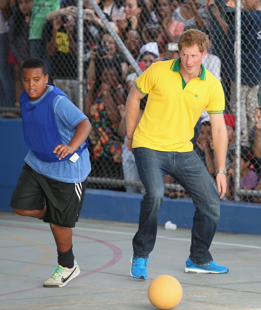 Prince Harry Playing Soccer in Brazil