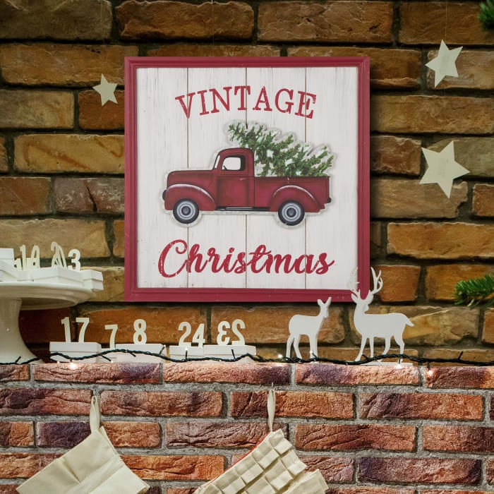 Vintage-Style Christmas Truck Wall Decor