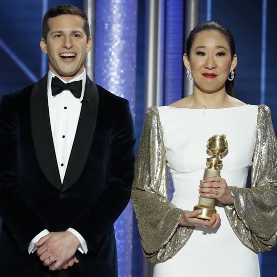 Andy Samberg Crying When Sandra Oh Won a Golden Globe Video