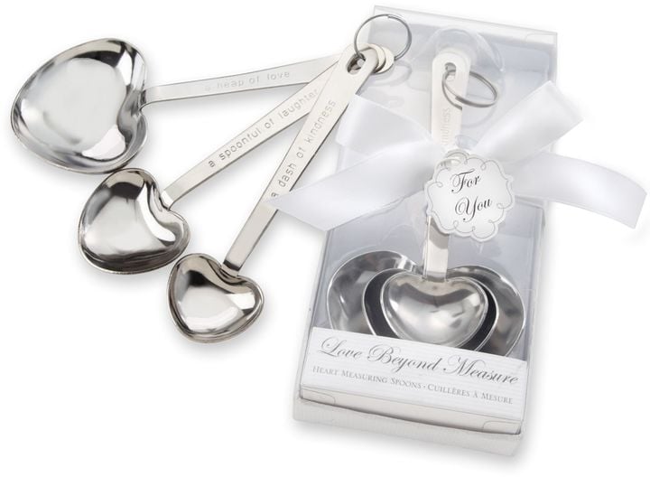 Kate Aspen 4-Piece Stainless Steel Heart-Shaped Measuring Spoon Set