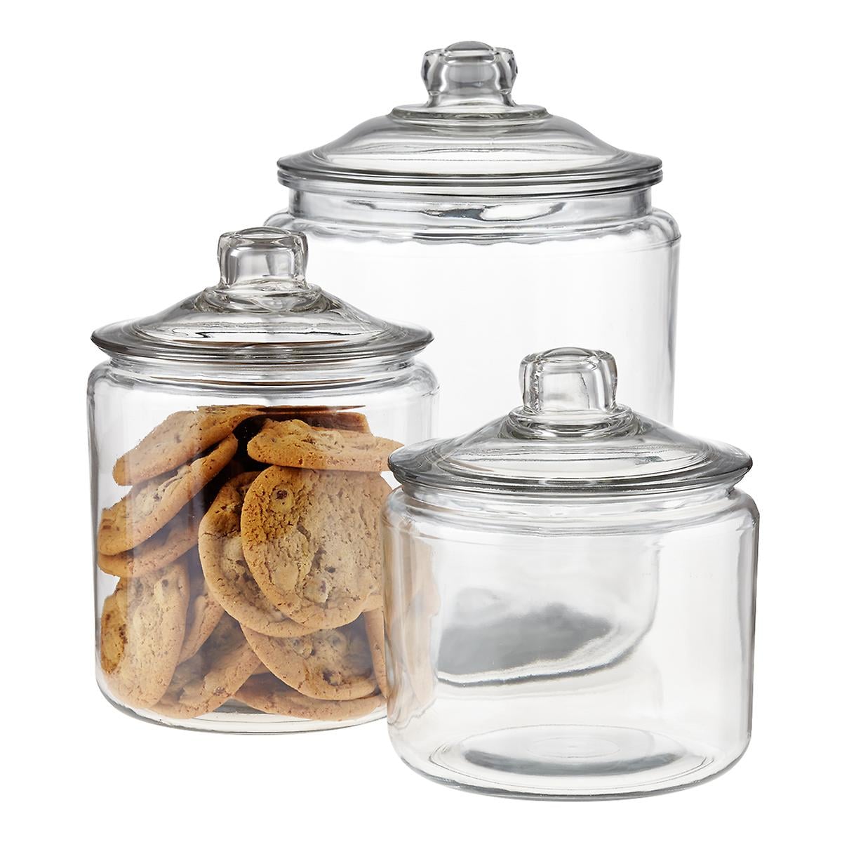 Anchor Hocking Half Gallon Heritage Hill Glass Jar with Lid (2 Pack) food  storage containers glass