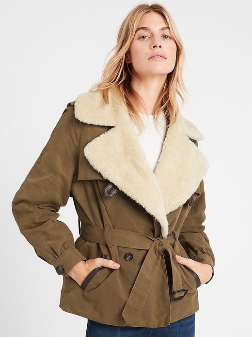 Banana republic shearling outlet jacket
