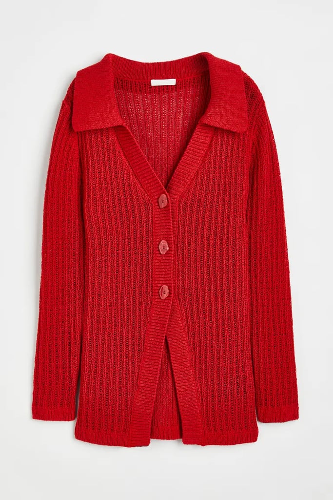 H&M Rib-knit Cardigan with Collar