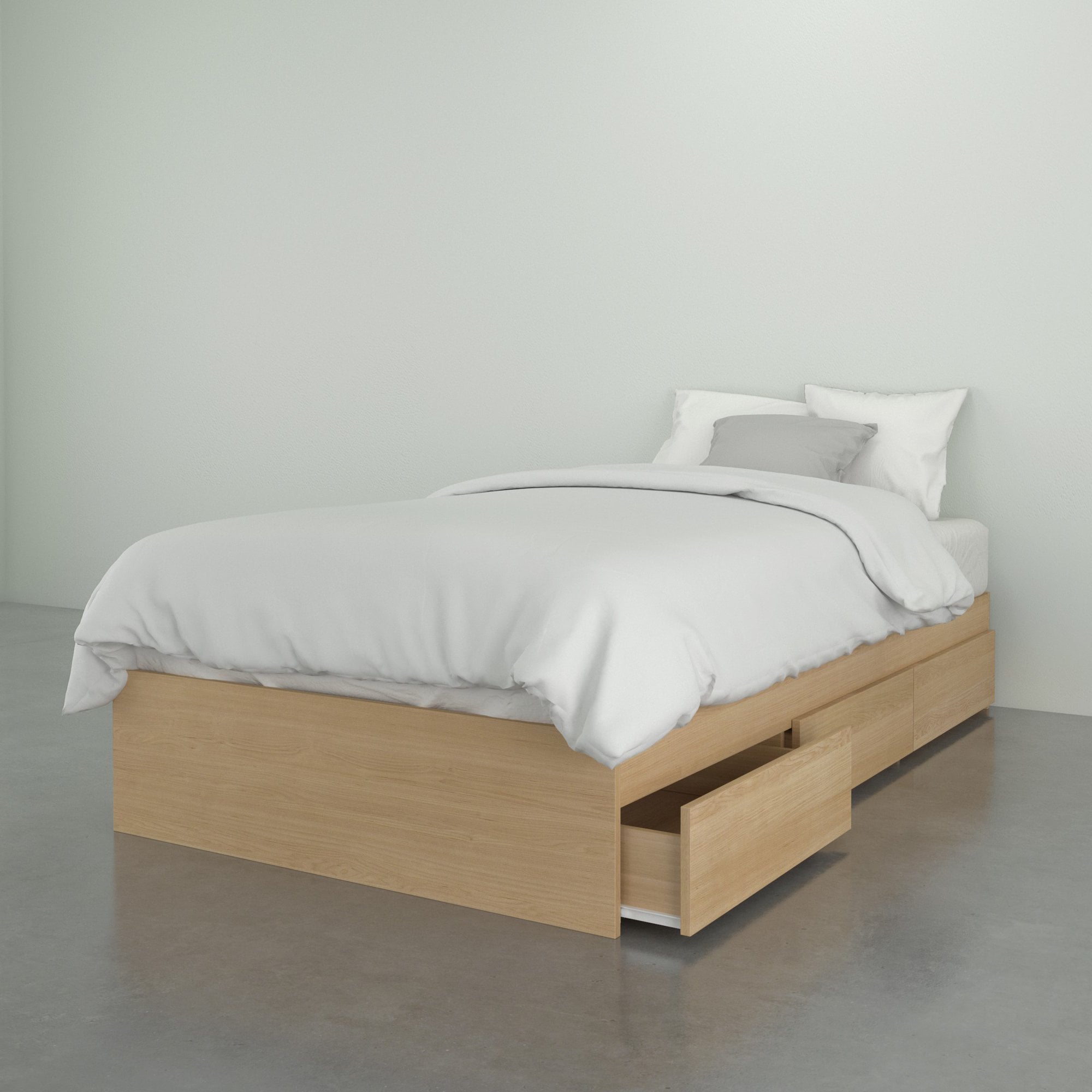 Nexera size top storage platform bed