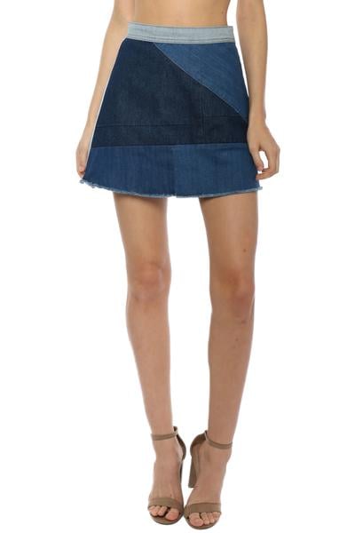 Mixology Denim Patch Skirt