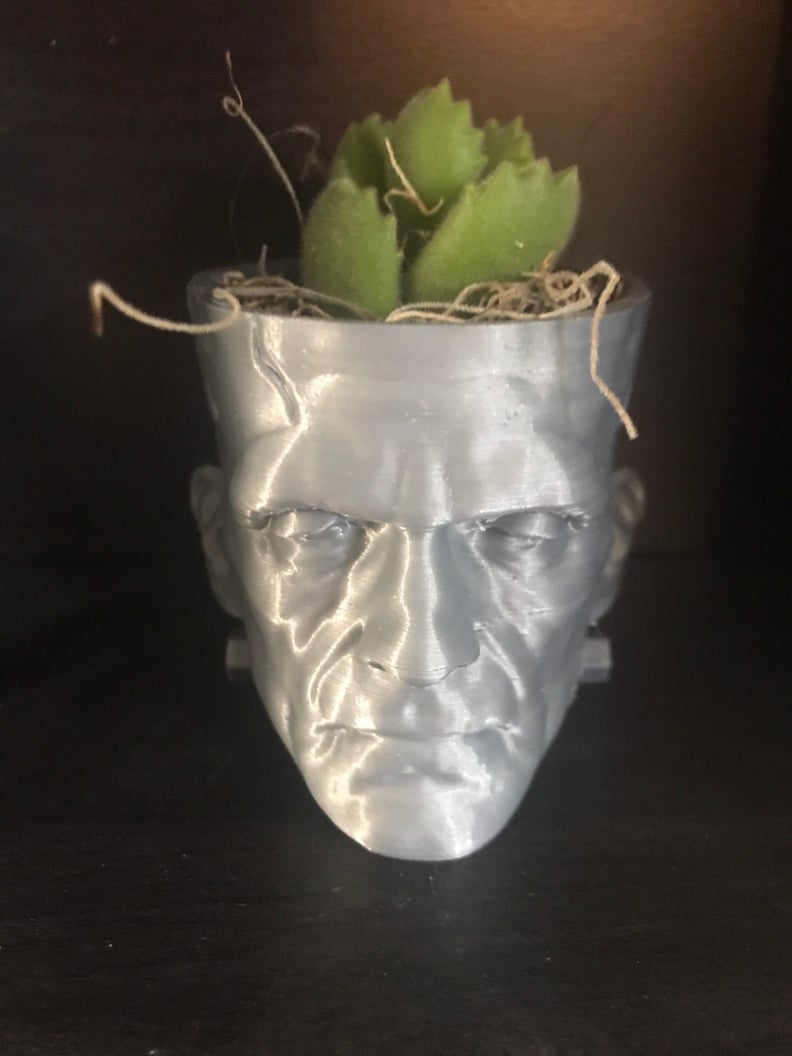 Silver Frankenstein Halloween Succulent Planter