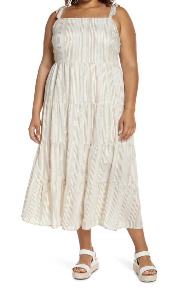 Caslon Tie Shoulder Tiered Maxi Dress