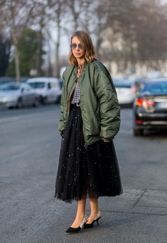 Style Them With a Tulle Skirt and Bomber Jacket