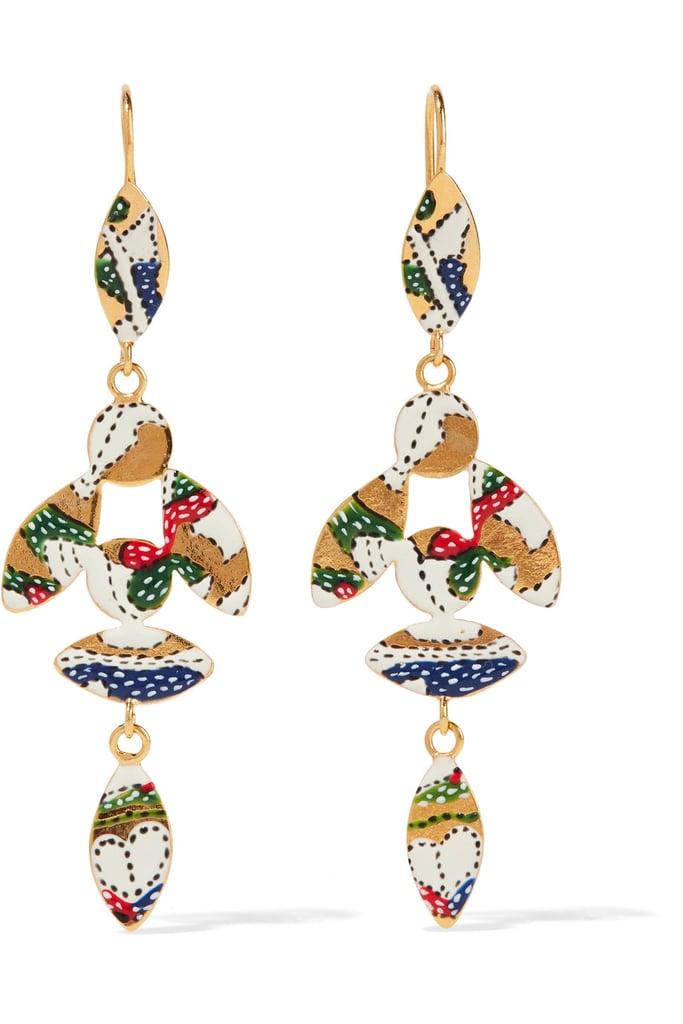 "If 2017 is the year of the earring, count me in with Isabel Marant's delicately printed pair ($205). Planning to wear these with everything." — HWM