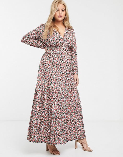 ASOS Design Curve Long Sleeve Maxi Tea Dress