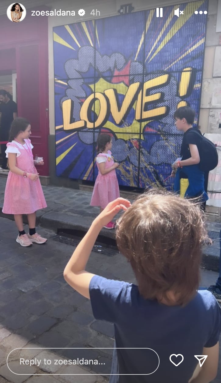 Zoe Saldaña Posts Family Photos With Her Three Sons in Paris | POPSUGAR