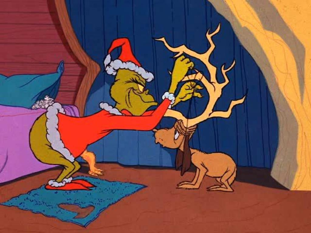 Max the dog reluctantly impersonates Santa's reindeer in the Grinch's dastardly anti-Christmas scheme against Whoville in How the Grinch Stole Christmas!.