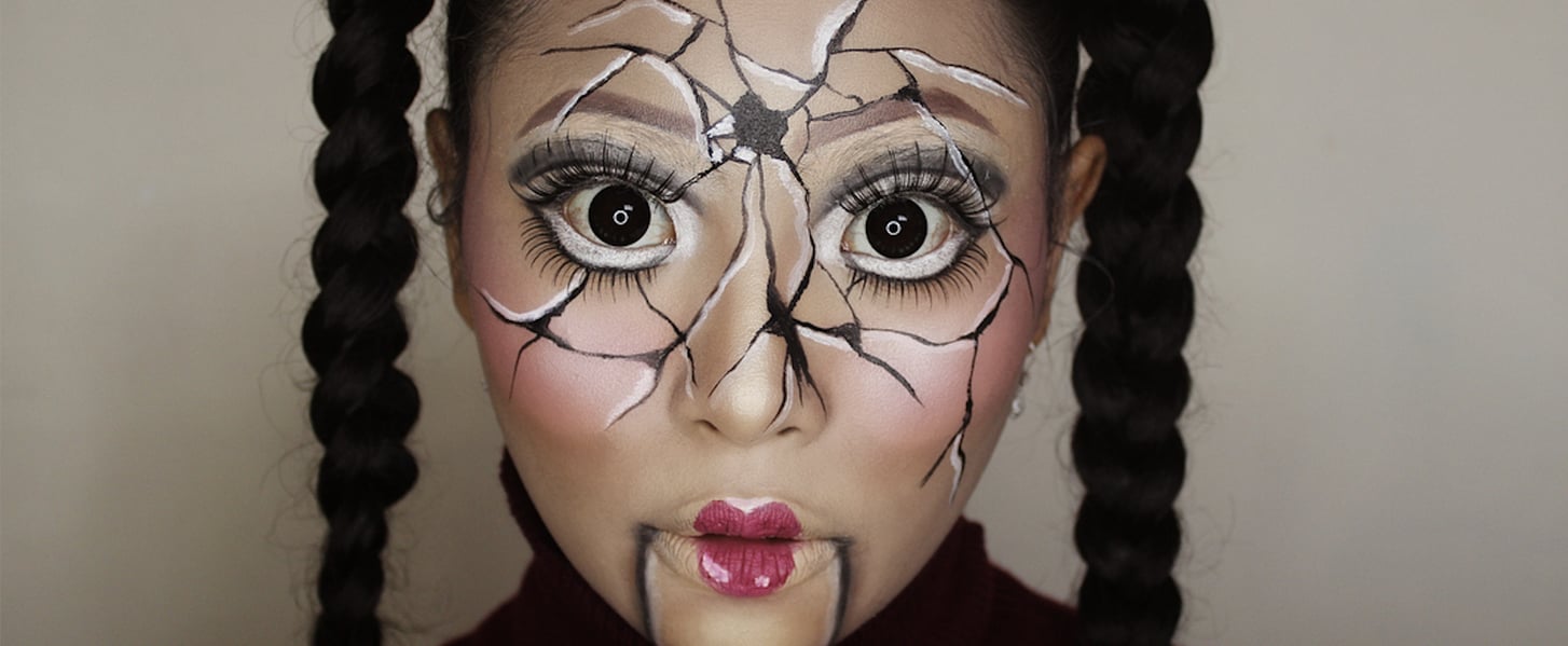 broken doll makeup