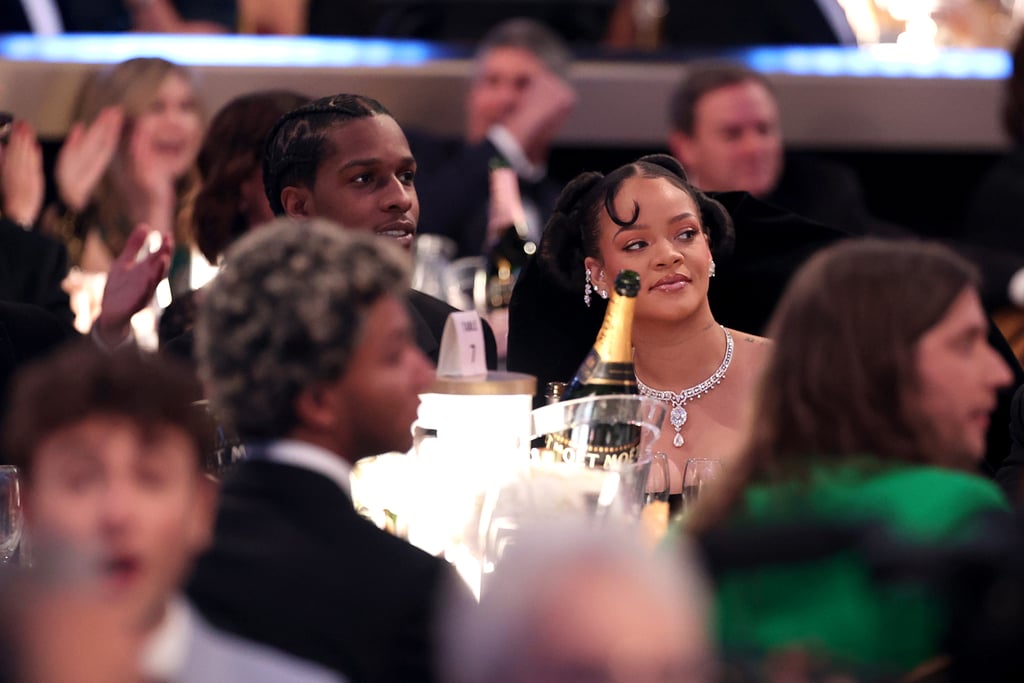 Rihanna's Off-the-Shoulder Black Gown at Golden Globes 2023