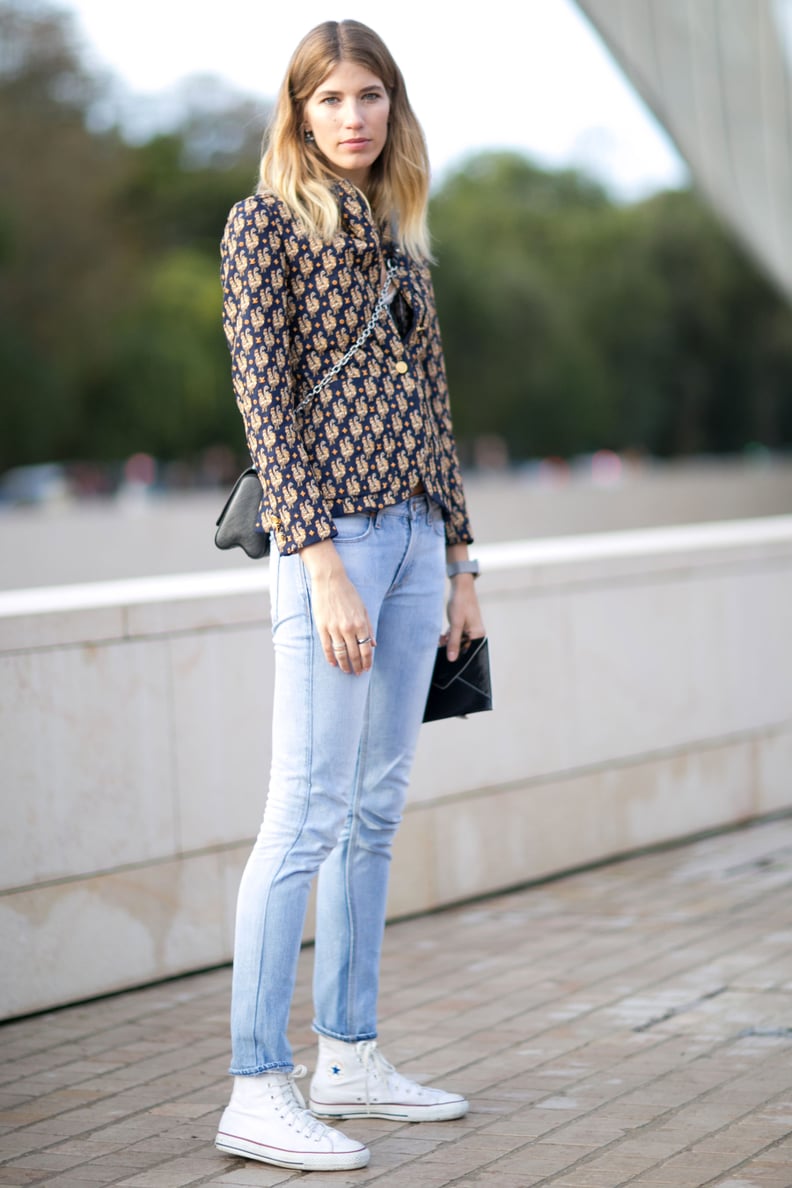 Linda Tol wearing Chanel belt bag outside Paris Fashion Week