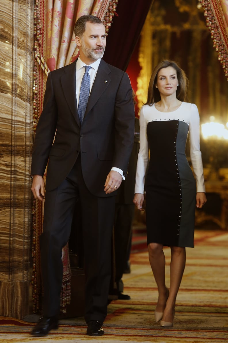 Queen Letizia's Colorblock Dress