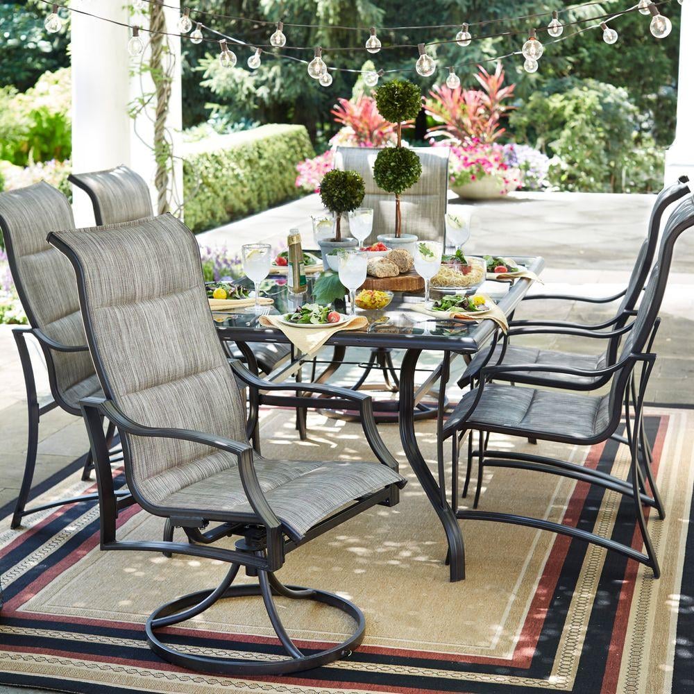 Hampton Bay Statesville 7-Piece Padded Sling Patio Dining Set